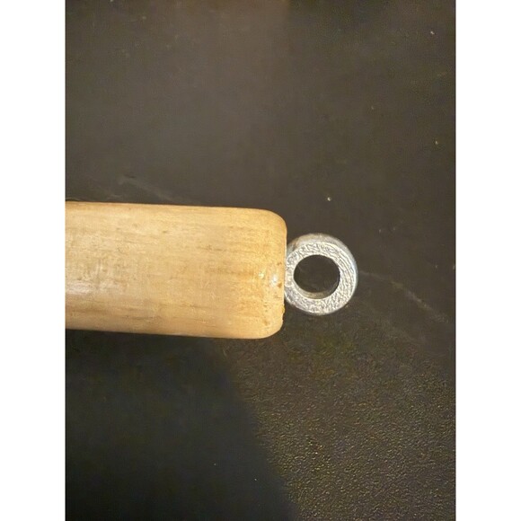 Vtg WKM Seasoned Cast Iron 8" Groove Bottom Fry Pan  Wooden Handle  1" deep - Picture 3 of 7